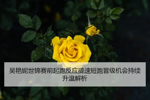 吴艳妮世锦赛前起跑反应提速短跑晋级机会持续升温解析